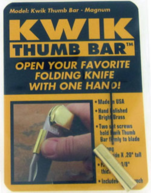 KWIK Knife Accessories Polished Brass Thumb Bar Large