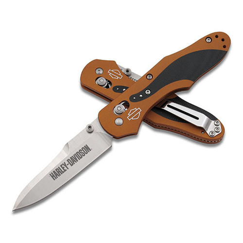 Benchmade Harley Davidson Osborne Axis Lock Orange w/ Black G-10 Satin 13960-ORG