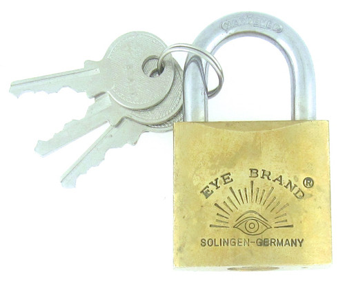 German Eye Brand Vintage Brass Lock w/ Keys
