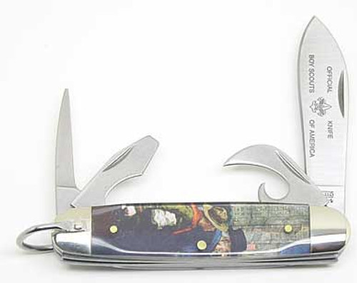 Camillus Boy Scouts of America Four Blade Scout Knife Norman Rockwell Daily Good Turn 832