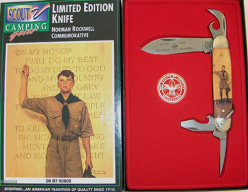 Camillus Boy Scouts of America Four Blade Scout Knife Norman Rockwell On My Honor 787