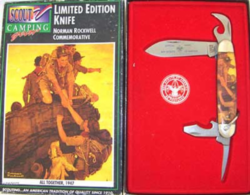 Camillus Boy Scouts of America Four Blade Scout Knife Norman Rockwell All Together 826