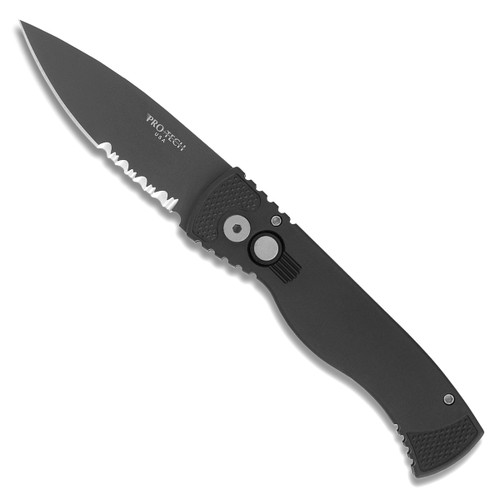 Pro-Tech TR-2.4 Black Handle DLC Serrated Blade