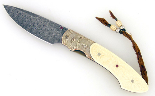 William Henry T12 AG3 Liner Lock Carved Ivory Mokumé & Damascus Limited Edition