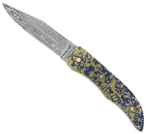 R.B. Johnson Custom Slip Joint Splash Titanium Damascus