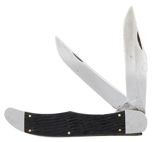 Maher & Grosh Antique Two Blade Folding Hunter Black Jigged Delrin