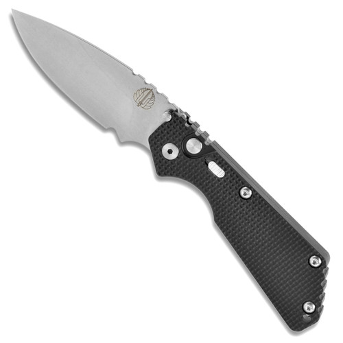 Pro-Tech Strider SnG Auto Knurl Texture Black Handle w/ Safety Stonewash Blade 2405