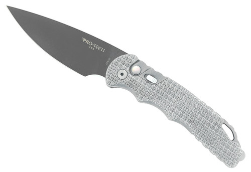Pro-Tech TR-4 Custom S16 Knurled Stainless Steel Smoky Grey DLC Blade