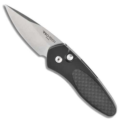 Pro-Tech Sprint Auto Black Handle w/ Carbon Fiber Inlay Stonewash Blade 2915