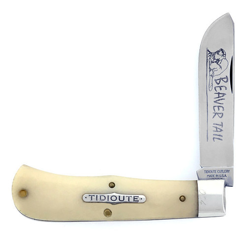 Great Eastern Cutlery Tidioute Scout Beaver Tail Slip Joint Smooth White Bone 73