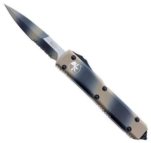 Microtech Ultratech Bayonet Contoured Tan Camo Serrarted 120-2TC