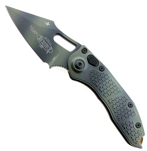 Microtech Borka Stitch Auto S/E Green Camo Standard 169-1GC