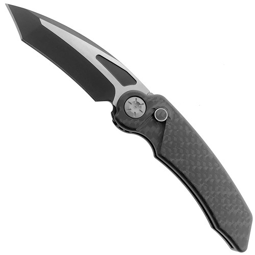 RAT Worx Mini MRX Auto Carbon Fiber Lanyard Cut Body Tanto Two Tone Blade 19313