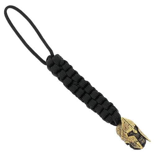 Lion Armory Spartan Warrior Brass Bead Lanyard Black