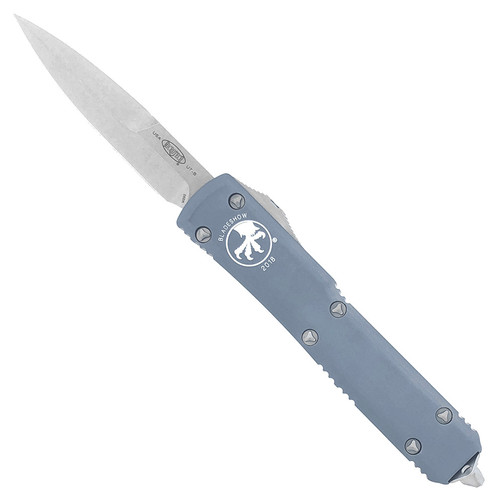 Microtech Ultratech Bayonet 2018 Blade Show Special Contoured Gray Stonewash Standard 120-10BS18