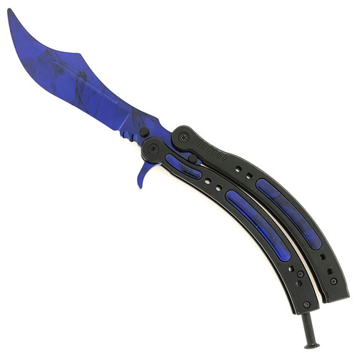 Knife Geeks Pro Series Butterfly Sapphire Blue Handle Blue Blade