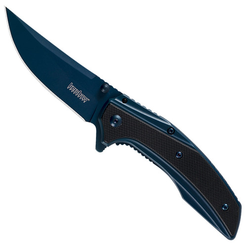 Kershaw 8320 Outright Assisted Frame Lock Flipper Blue PVD Black G-10
