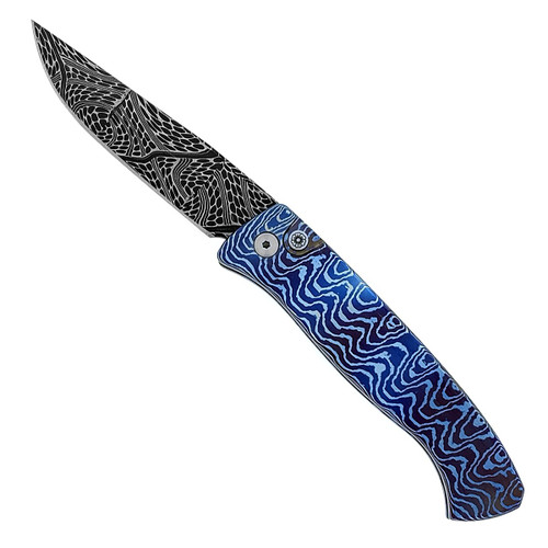Pro-Tech Small Brend Auto #2 Custom Moku-Ti Handle Damascus Blade 1200-MKTID