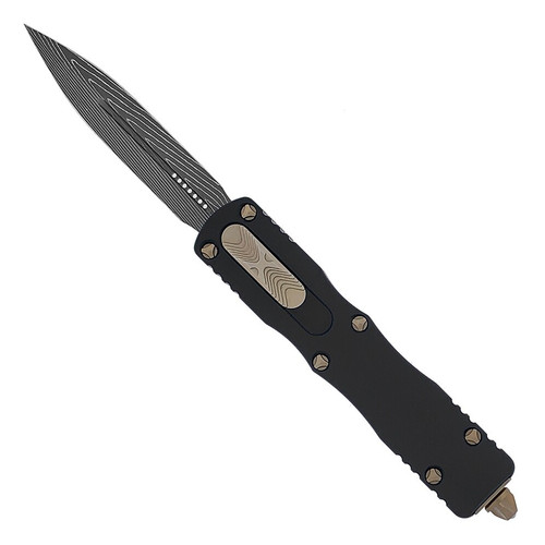 Microtech Dirac D/E Black Damascus Standard Signature Series 225-16