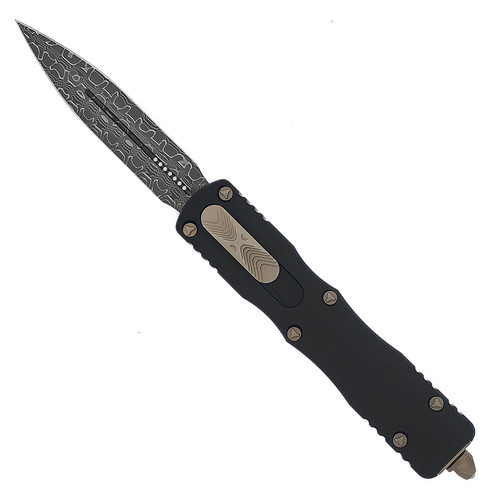 Microtech Dirac Delta D/E Black Damascus Standard Signature Series 227-16