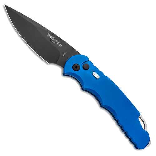 Pro-Tech TR-4.3 BLUE Solid Blue Handle DLC Blade
