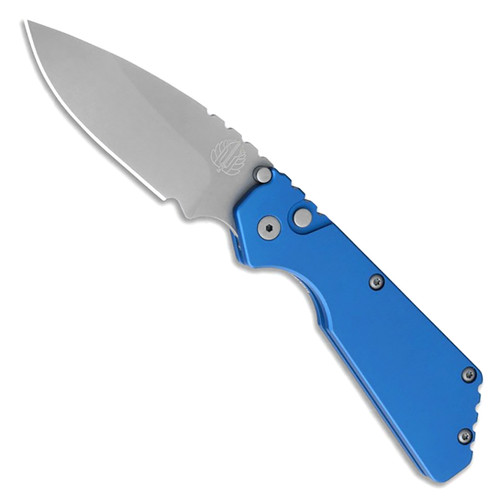 Pro-Tech Strider PT Auto Solid Blue Handle Bead Blast Blade 2301-BLUE