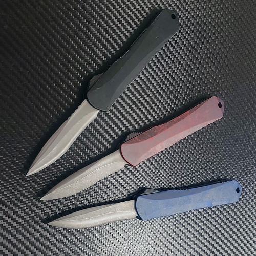 Heretic Knives Manticore S Recurve Breakthrough Red Handle DLC Blade H025-6A-BRKRD