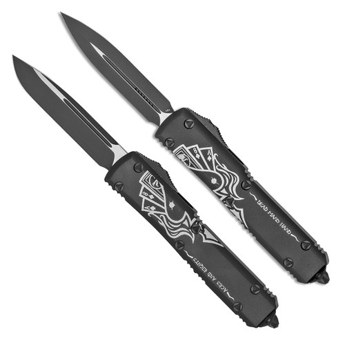 Microtech Ultratech S/E and D/E Set Contoured Dead Man's Hand Black Standard 121-1DM and 122-1DM