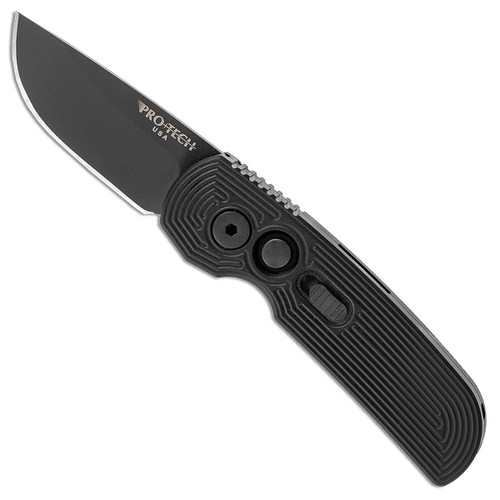 Pro-Tech Calmigo Auto TRON CNC Maze Pattern Black Handle DLC Blade 2205-TRON