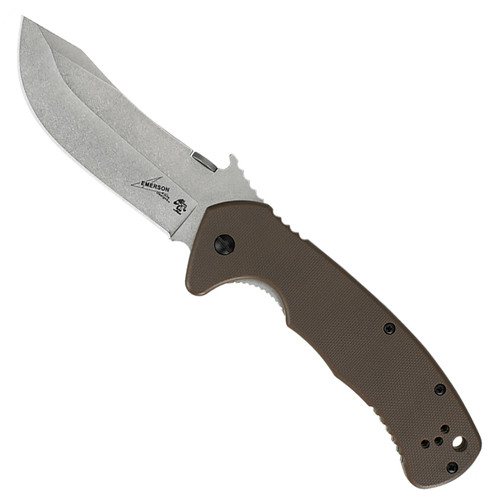 Kershaw Emerson CQC-11K D2 Frame Lock Brown G-10 Stonewash D2 Blade w/ Wave 6031D2