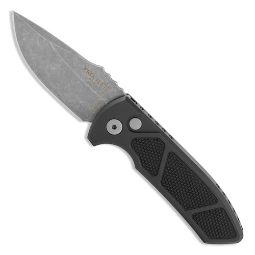 Pro-Tech Les George SBR Textured Black Handle Acid Wash Blade LG415