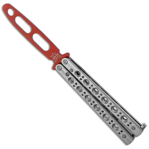 Benchmade Balisong Model 62T Trainer Butterfly Stainless Steel Handle Red Blade