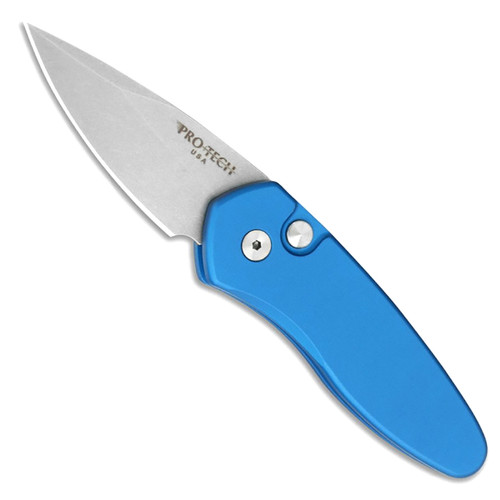 Pro-Tech Sprint Auto Solid Blue Handle Stonewash Blade 2905-BLUE