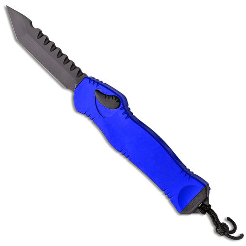 Heretic Knives Hydra OTF Auto Tanto Blue Handle DLC Blade H006-6A-BLUE