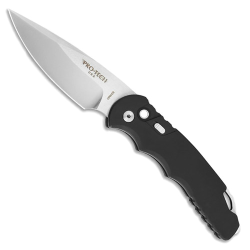 Pro-Tech TR-4.D2 LTD Black Handle Satin CPM-D2 Blade Pearl Button