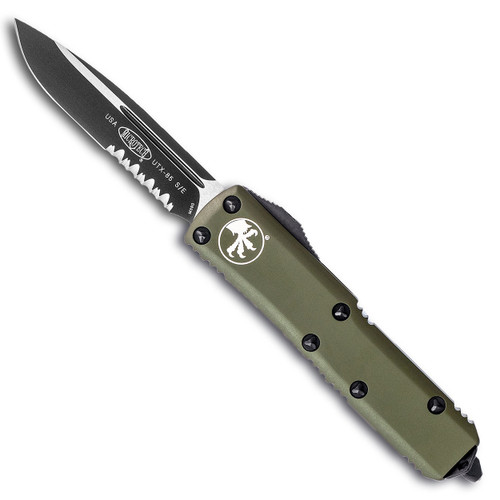 Microtech UTX-85 S/E OD Green Black Serrated 231-2OD