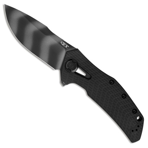 Zero Tolerance 0308BLKTS Frame Lock Flipper Black Titanium Handle w/ Black G-10 Top Tiger Stripe Blade