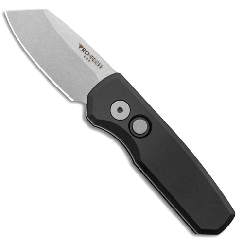 Pro-Tech Runt 5 Reverse Tanto Solid Black Handle Stonewash Blade R5201