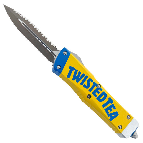 Microtech Combat Troodon D/E Twisted Tea Edition Bronze Metallic Cerakote Double Reverse Full Serrated Signature Series 142-DR3TT (Pre-Owned)