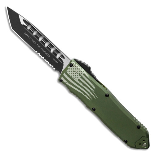 Guardian Tactical RECON-ELITE Tanto US Protective Service OD Green Handle Two Tone Serrated Blade 108222