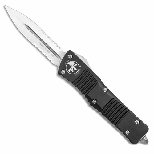 Microtech Combat Troodon D/E Black Handle Satin Serrated Blade 142-5