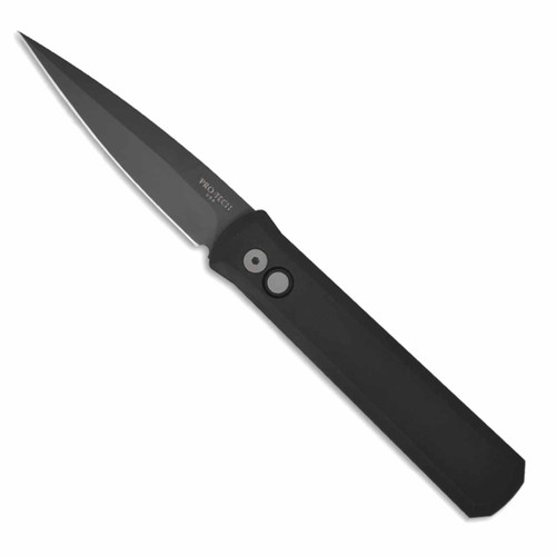 Pro-Tech Godfather Solid Black Handle DLC Blade 921