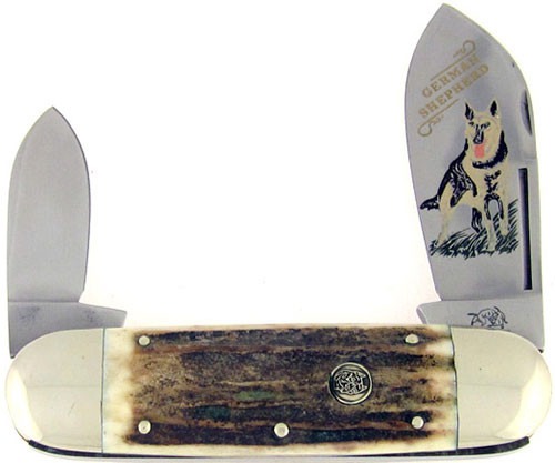 Bulldog Brand Sunfish Genuine Stag w/ German Shepherd