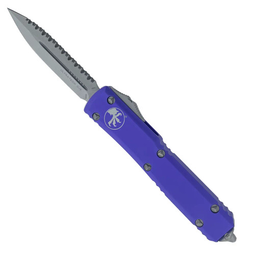Microtech Ultratech D/E Purple Stonewash Full Serrated 122-12PU