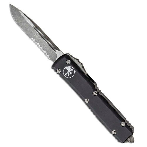Microtech Ultratech S/E Black Apocalyptic Partial Serrated 121-11AP