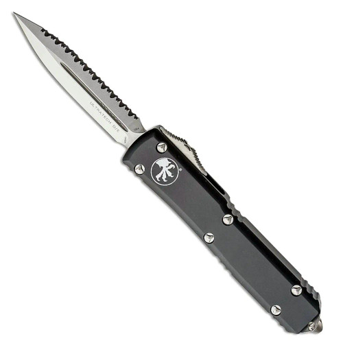 Microtech Ultratech D/E Black Satin Full Serrated 122-6