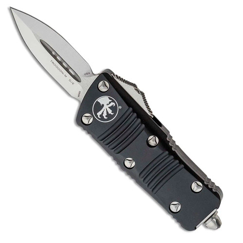 Microtech Mini Troodon D/E Black Handle Satin Standard Blade 238-4