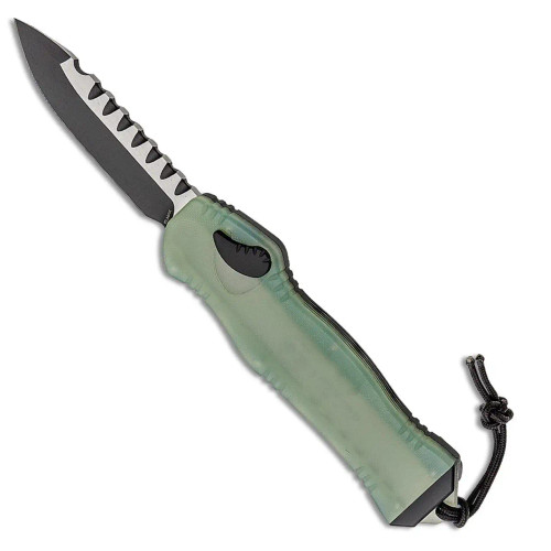 Heretic Knives Hydra OTF Auto S/E Jade G-10 Top Handle Two Tone Black Blade H007-10A-JADE