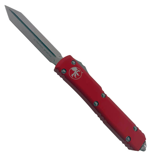 Microtech Ultratech Spartan Red Handle Stonewash Standard Blade 223-10RD
