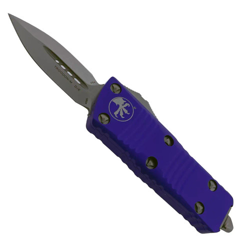 Microtech Mini Troodon D/E Purple Handle Stonewash Standard Blade 238-10PU